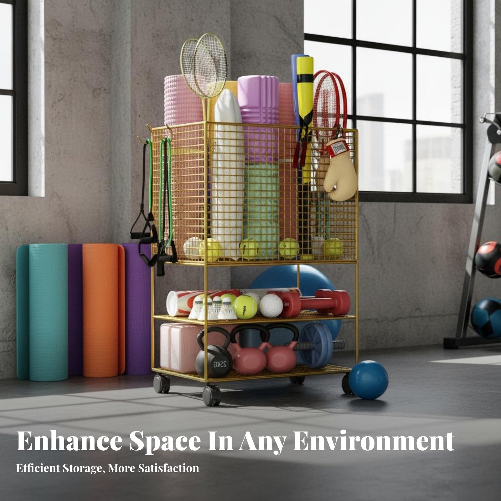 Exercise Mat Storage Rack With - đánh giá và giá Sports Equipment Trolley